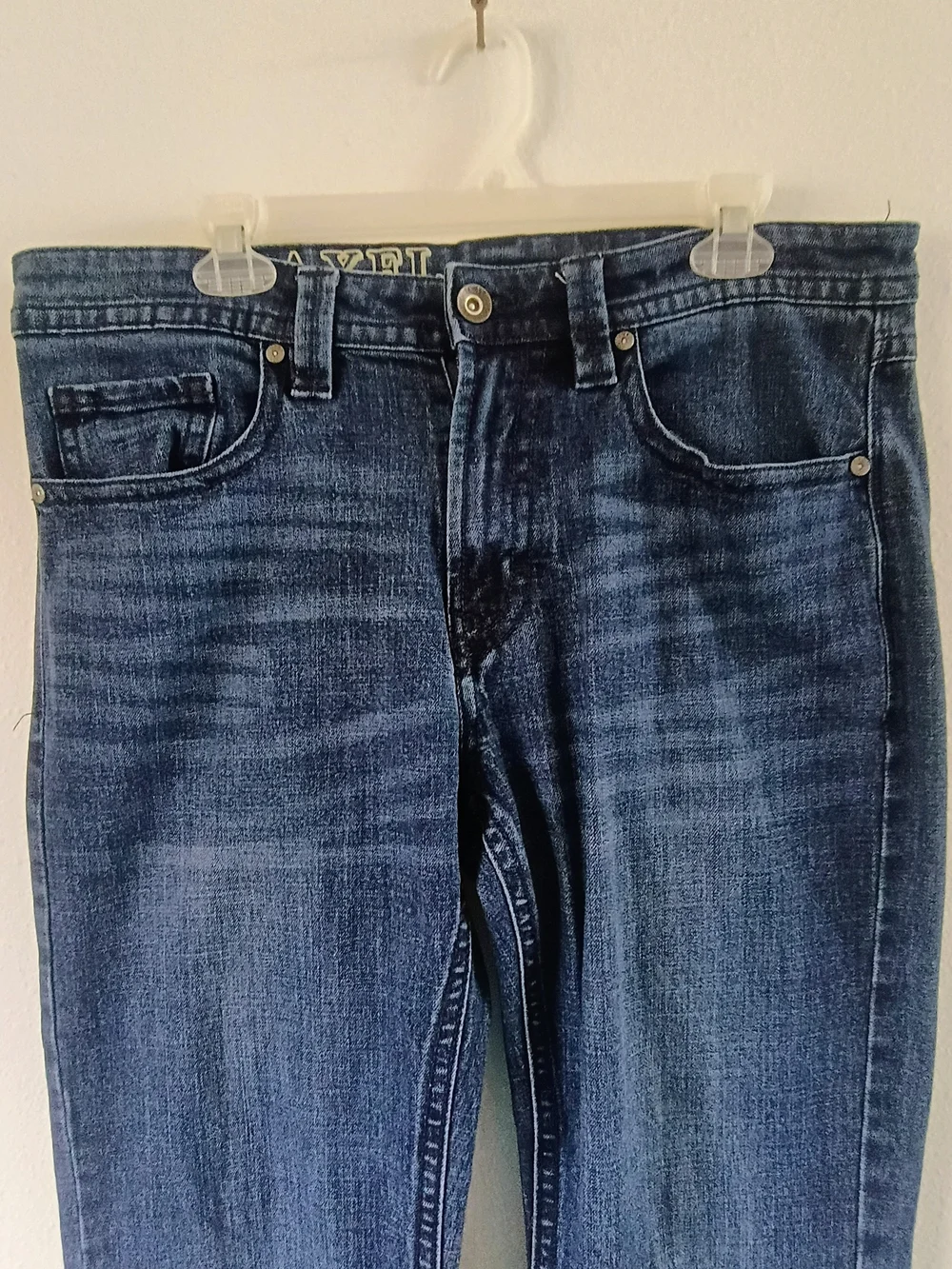 TK Axel Men's W34 L30 Straight Leg Stretch Jeans Medium Wash Blue Denim Pants